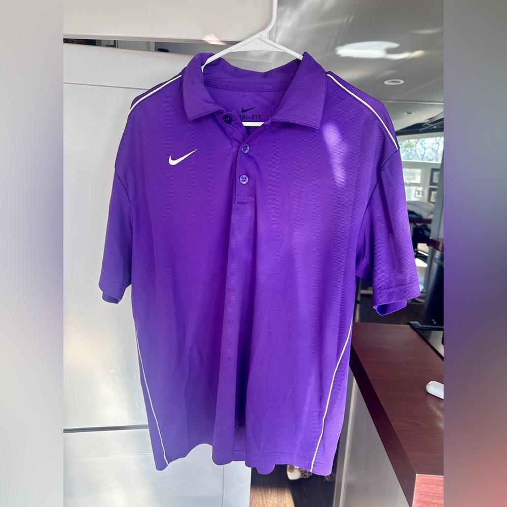Nike Dri-FIT Purple Polo Shirt Athletic Golf Men’s Medium